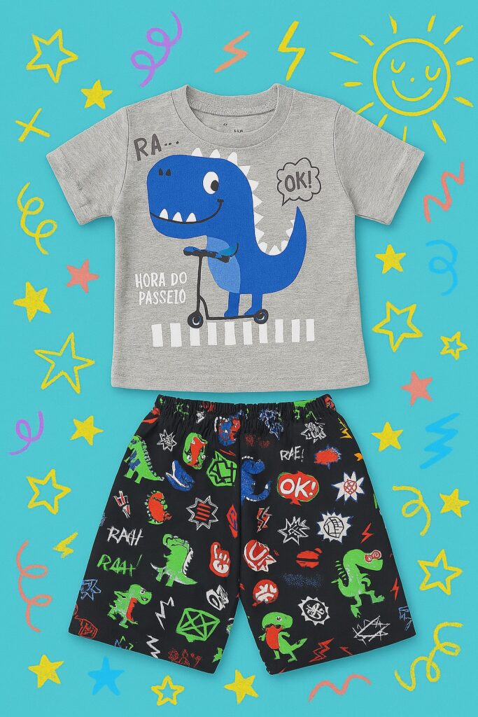 Conjunto Infantil Masculino Dinossauro